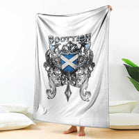 Scottish Heritage Crest Gothic Throw Blanket Medieval Flag and Sword Celtic Pride - Wonder Print Shop