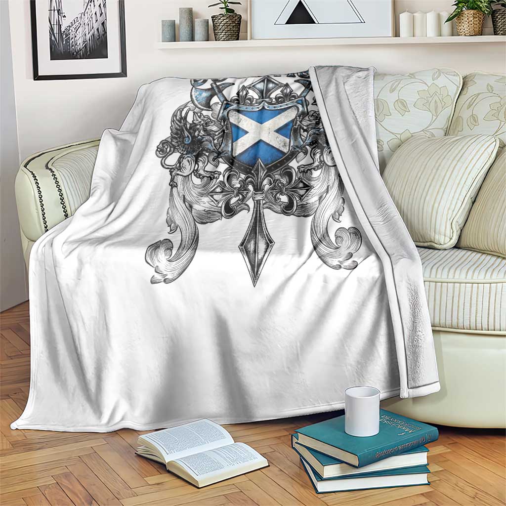 Scottish Heritage Crest Gothic Throw Blanket Medieval Flag and Sword Celtic Pride - Wonder Print Shop