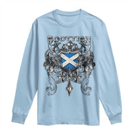 Scottish Heritage Crest Gothic Long Sleeve Shirt Medieval Flag and Sword Celtic Pride - Wonder Print Shop