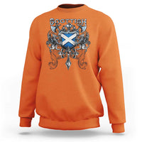 Scottish Heritage Crest Gothic Sweatshirt Medieval Flag and Sword Celtic Pride - Wonder Print Shop