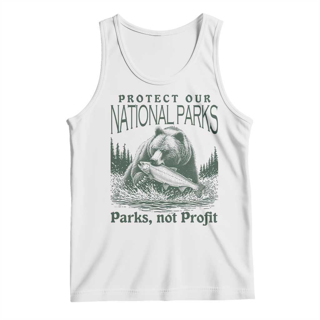 Protect Our National Parks Tank Top Parks Not Profits Retro Bear Nature Graphic