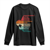 Retro Scout Law Values Long Sleeve Shirt Vintage Fleur-de-Lis