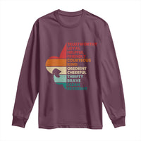 Retro Scout Law Values Long Sleeve Shirt Vintage Fleur-de-Lis