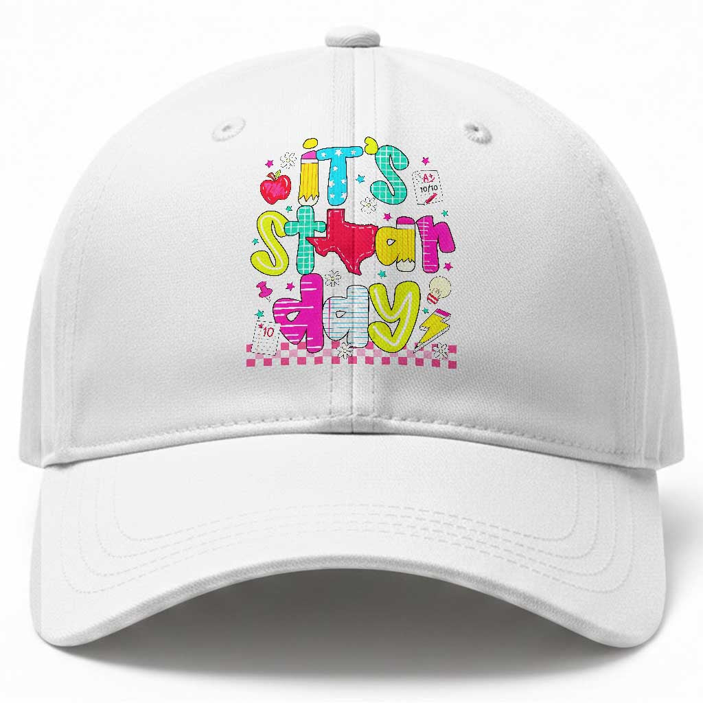 Groovy Texas STAAR Day Baseball Cap Don't Stress Do Your Best Teacher Student Motivation