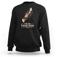 The OG Thirteen 1776 Original Colonies Map Sweatshirt Funny Retro American History