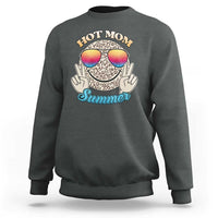 Dark heather gray sweatshirt with leopard smiley and rainbow sunglasses front print