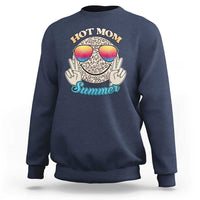 Navy sweatshirt with leopard-style smiley and rainbow sunglasses graphic on front