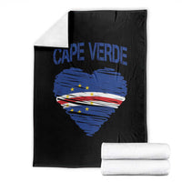 Cape Verde Scribble Flag Heart National Pride Throw Blanket Cabo Verde Love