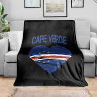 Cape Verde Scribble Flag Heart National Pride Throw Blanket Cabo Verde Love