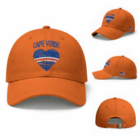 Cape Verde Scribble Flag Heart National Pride Baseball Cap Cabo Verde Love