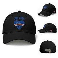 Cape Verde Scribble Flag Heart National Pride Baseball Cap Cabo Verde Love