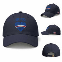 Cape Verde Scribble Flag Heart National Pride Baseball Cap Cabo Verde Love