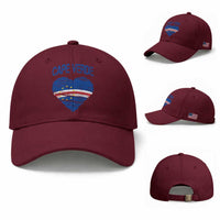 Cape Verde Scribble Flag Heart National Pride Baseball Cap Cabo Verde Love