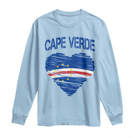 Cape Verde Scribble Flag Heart National Pride Long Sleeve Shirt Cabo Verde Love