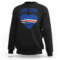 Cape Verde Scribble Flag Heart National Pride Sweatshirt Cabo Verde Love