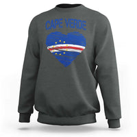 Cape Verde Scribble Flag Heart National Pride Sweatshirt Cabo Verde Love