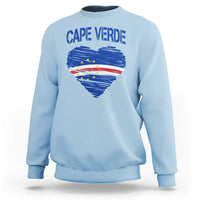 Cape Verde Scribble Flag Heart National Pride Sweatshirt Cabo Verde Love