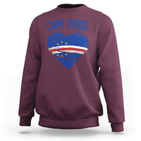 Cape Verde Scribble Flag Heart National Pride Sweatshirt Cabo Verde Love