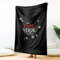 Cabo Verde Islands Flag Map Throw Blanket Cape Verde Vintage Pride