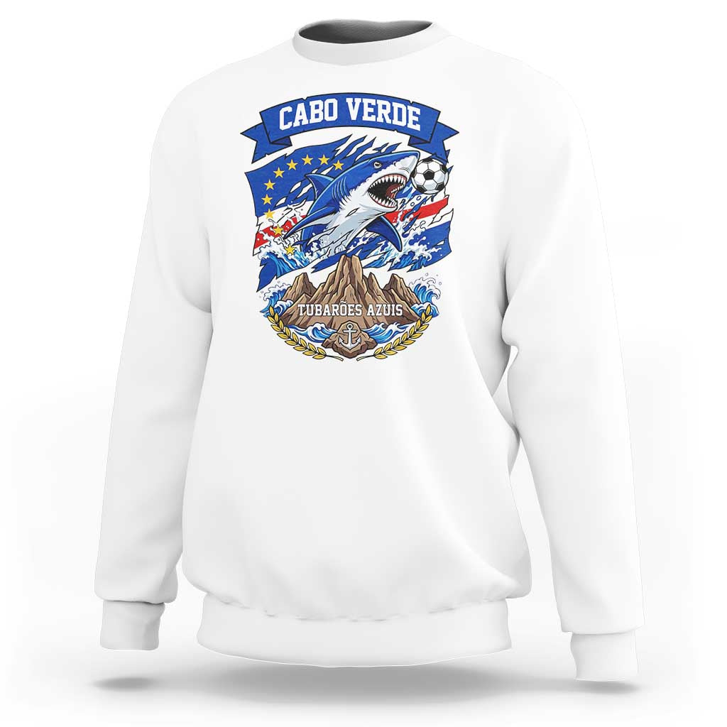 Cabo Verde Tubarões Azuis Soccer Pride Sweatshirt Cape Verde Blue Sharks Football Fans