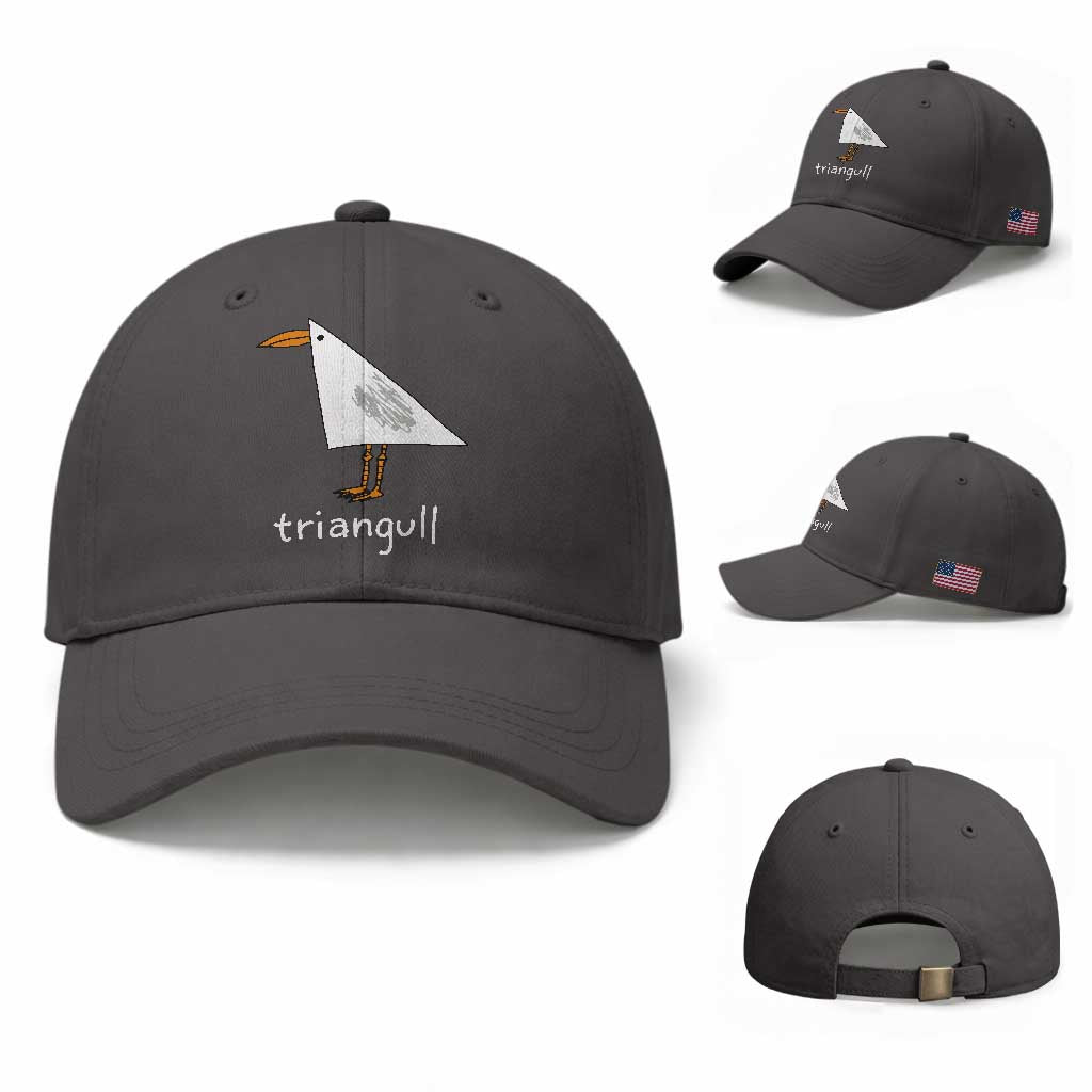Triangull Funny Triangle Seagull Meme Baseball Cap Geometry Bird Pun Minimalist Coastal Graphic