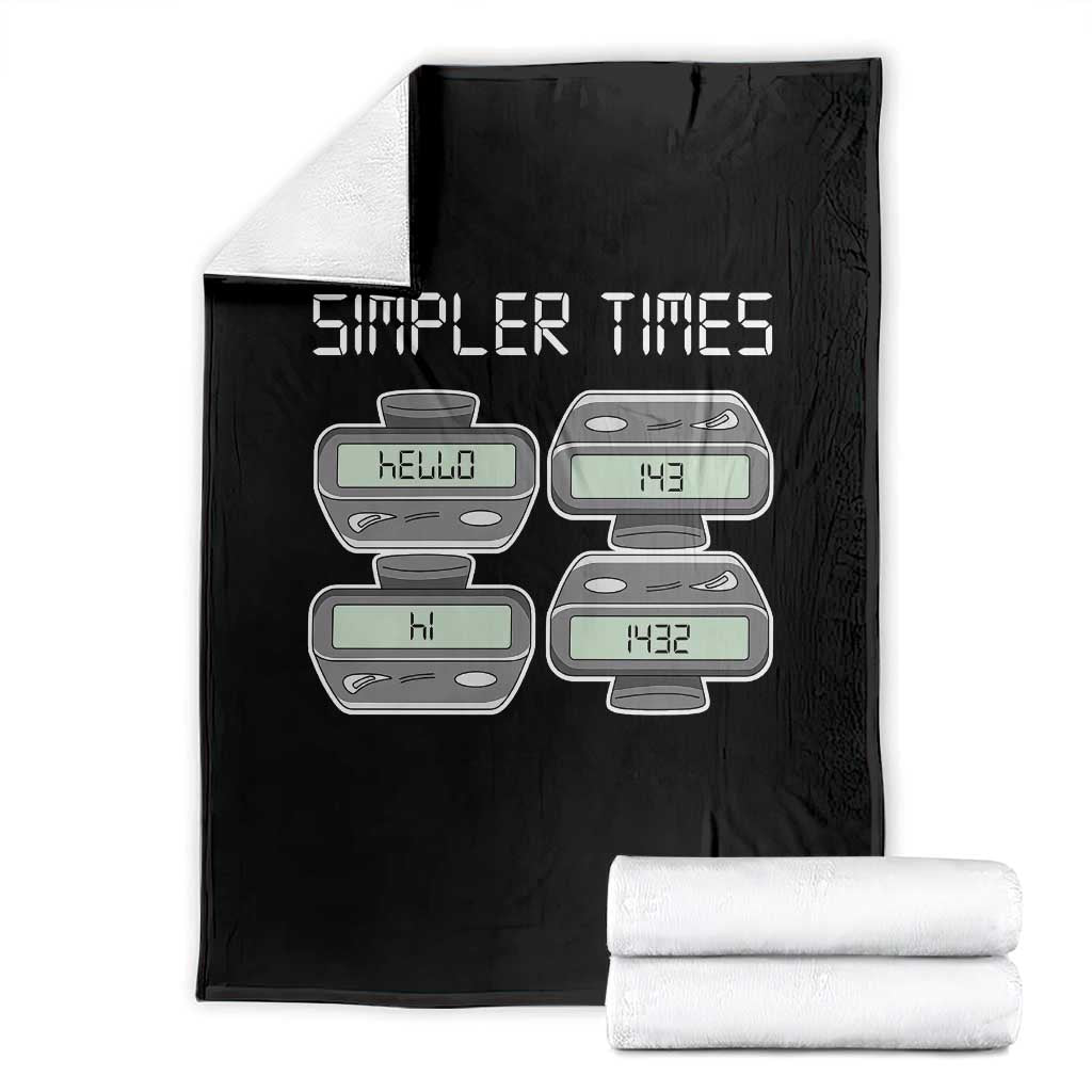 Simpler Times Retro Pager Code Nostalgia 90s Throw Blanket 07734 143 14 1432 Vintage Beeper Graphic