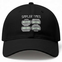Simpler Times Retro Pager Code Nostalgia 90s Baseball Cap 07734 143 14 1432 Vintage Beeper Graphic