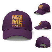 Pager Me Maybe Funny Vintage Beeper Code Baseball Cap 90s Retro Tech Pop Culture