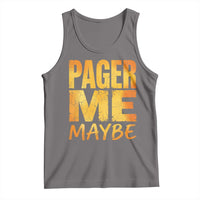 Pager Me Maybe Funny Vintage Beeper Code Tank Top 90s Retro Tech Pop Culture