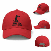 Idaho Shoots Back Minimalist Gunslinger Silhouette State Pride Graphic Baseball Cap