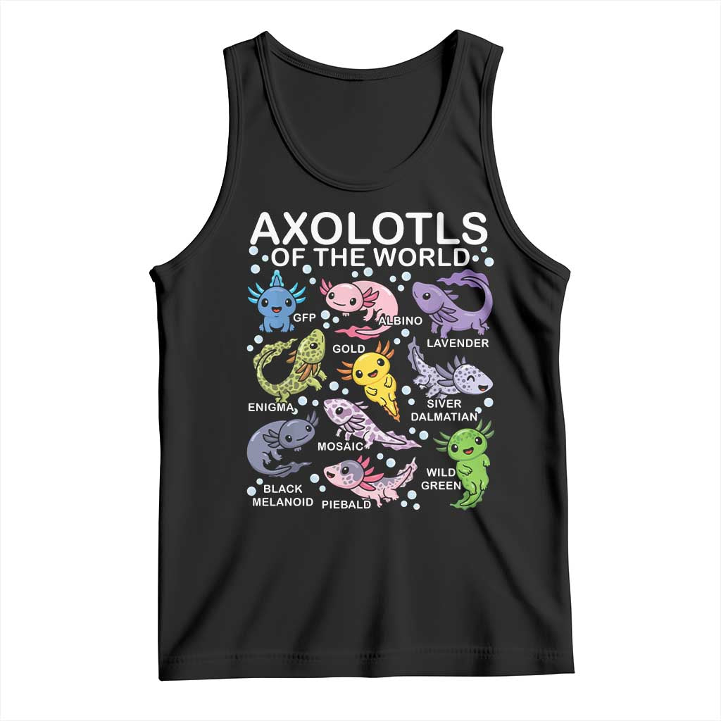 Kawaii Axolotl Tank Top Axolotls of the World Animals Aquarium Species