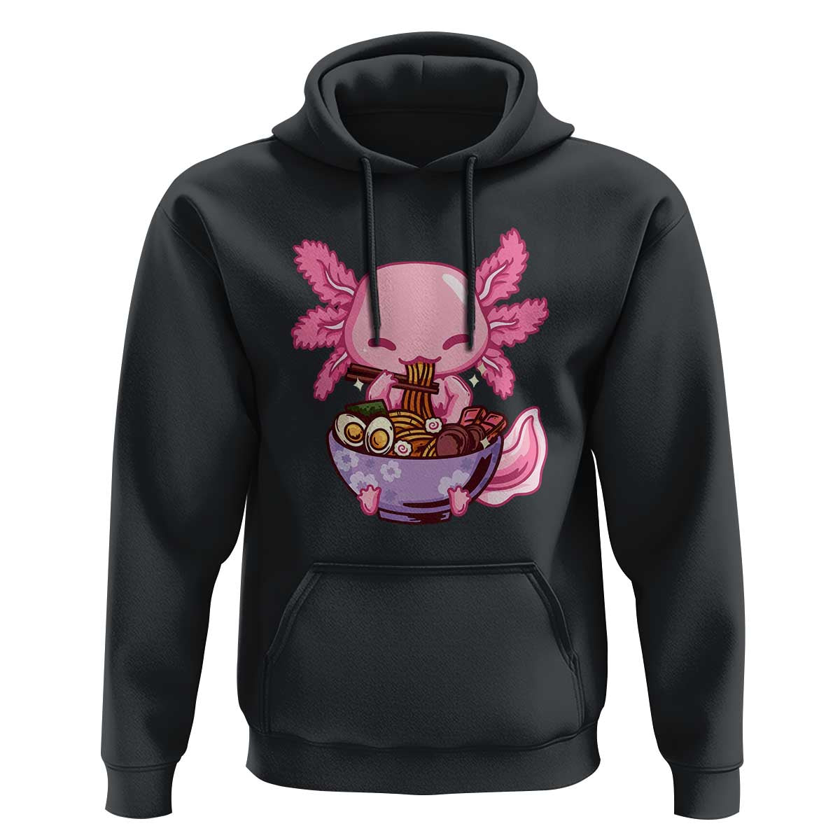 Kawaii Axolotl Eating Ramen Hoodie Japanese Noodles Lover Anime Otaku Manga