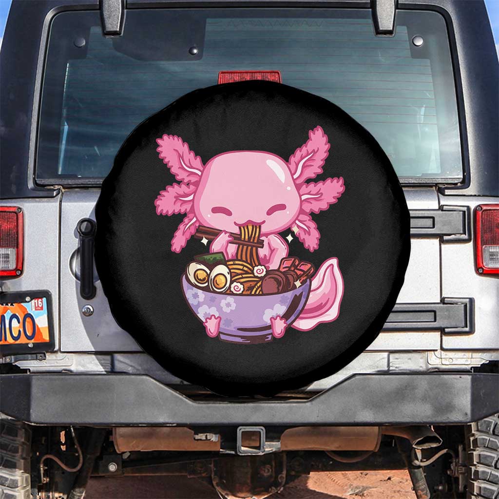 Kawaii Axolotl Eating Ramen Spare Tire Cover Japanese Noodles Lover Anime Otaku Manga