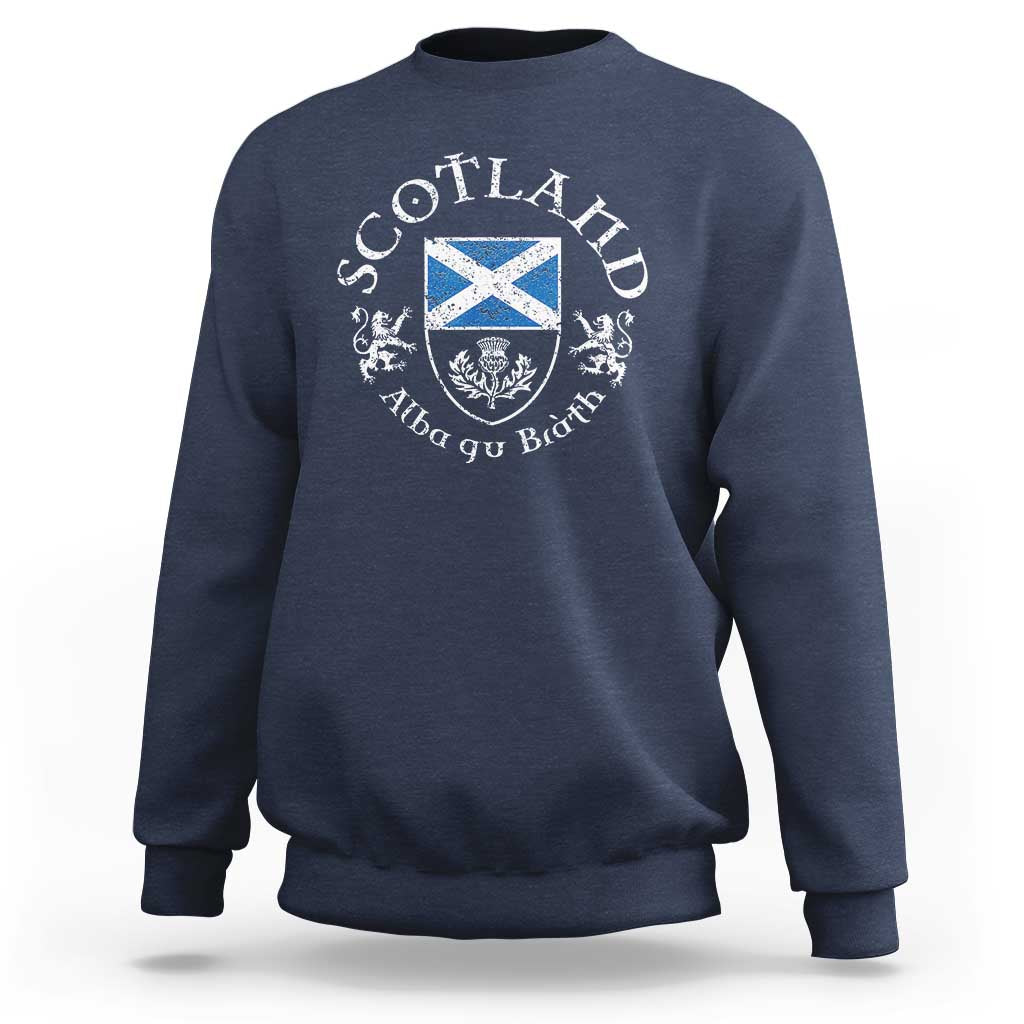Scotland Alba gu Brath Scottish Thistle Emblem Sweatshirt Distressed Vintage Scottish Heritage Pride