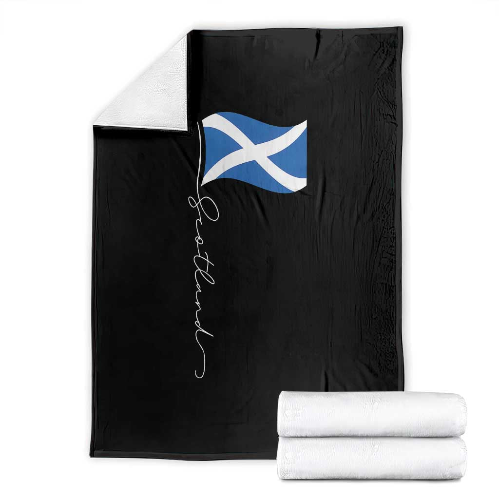 Scotland Saltire Waving Flag Throw Blanket Minimalist Scottish Heritage Pride