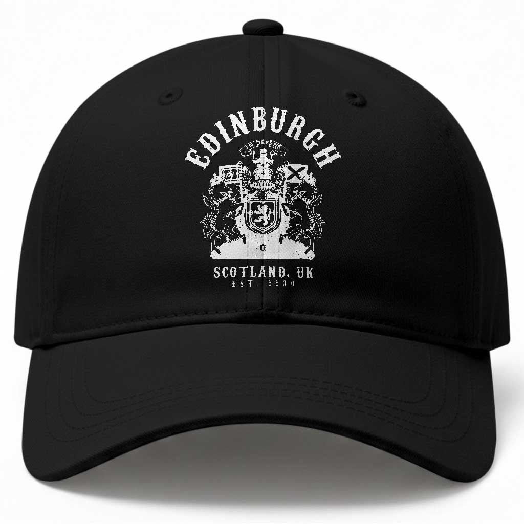 Edinburgh Scotland UK Est 1130 Baseball Cap Royal Coat of Arms In Defens Historic Crest Graphic
