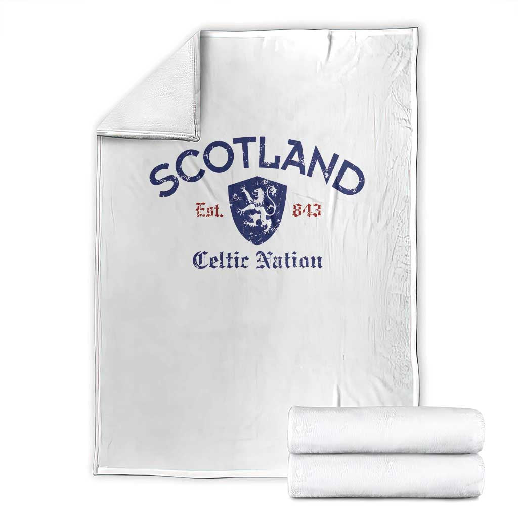 Scotland Celtic Nation Est 843 Throw Blanket Lion Rampant Shield Patriotic Scottish Heritage