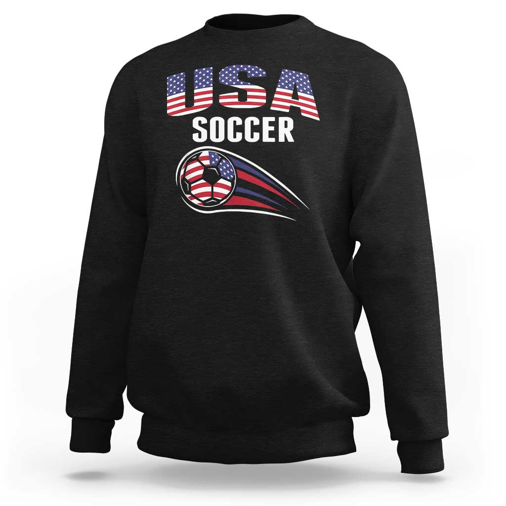 Patriotic USA Soccer Stars and Stripes Graphic Sweatshirt American Football Fan Game Day Spirit