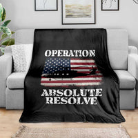 Operation Absolute Resolve Throw Blanket US Military Extraction Mission American Flag - Wonder Print Shop
