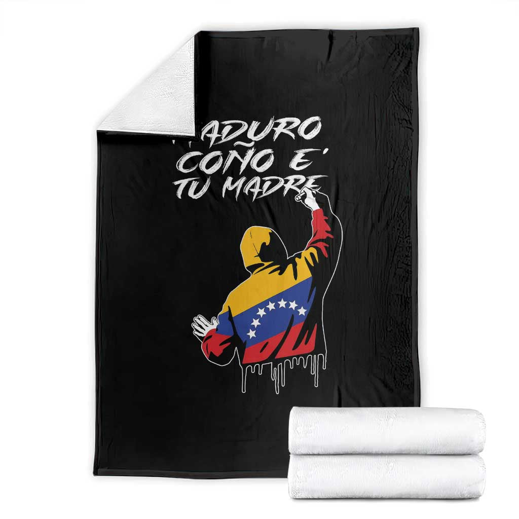 Maduro Cono e Tu Madre Throw Blanket Venezuelan Protest Graffiti Graphic - Wonder Print Shop