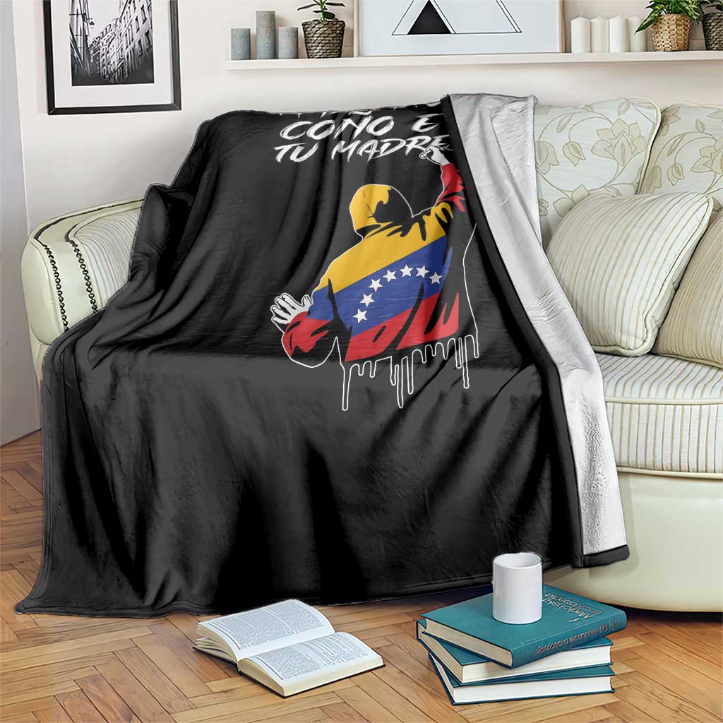 Maduro Cono e Tu Madre Throw Blanket Venezuelan Protest Graffiti Graphic - Wonder Print Shop