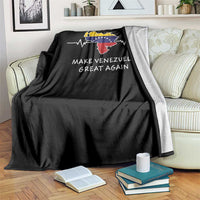 Make Venezuela Great Again Throw Blanket Patriotic Support Heartbeat Distressed Map Graphic - Wonder Print Shop