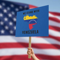 We Stand With Venezuela Protest Sign Venezuelan Flag Unity Graphic