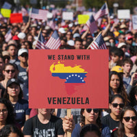 We Stand With Venezuela Protest Sign Venezuelan Flag Unity Graphic