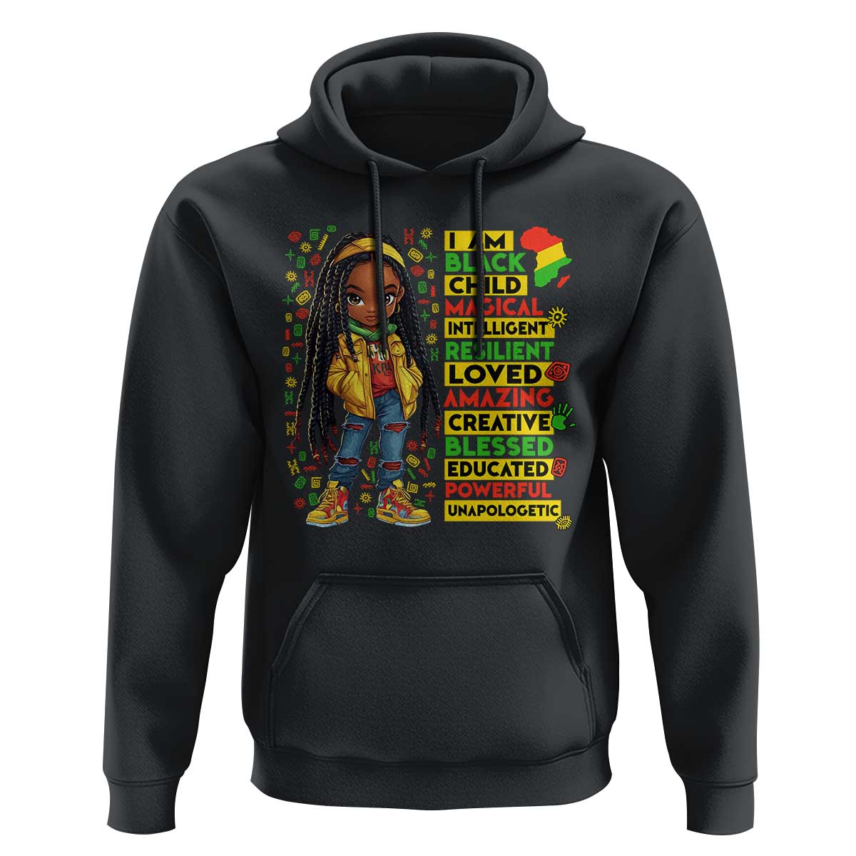 I Am Black Child Hoodie Locd Girl African American Pride Black History Month