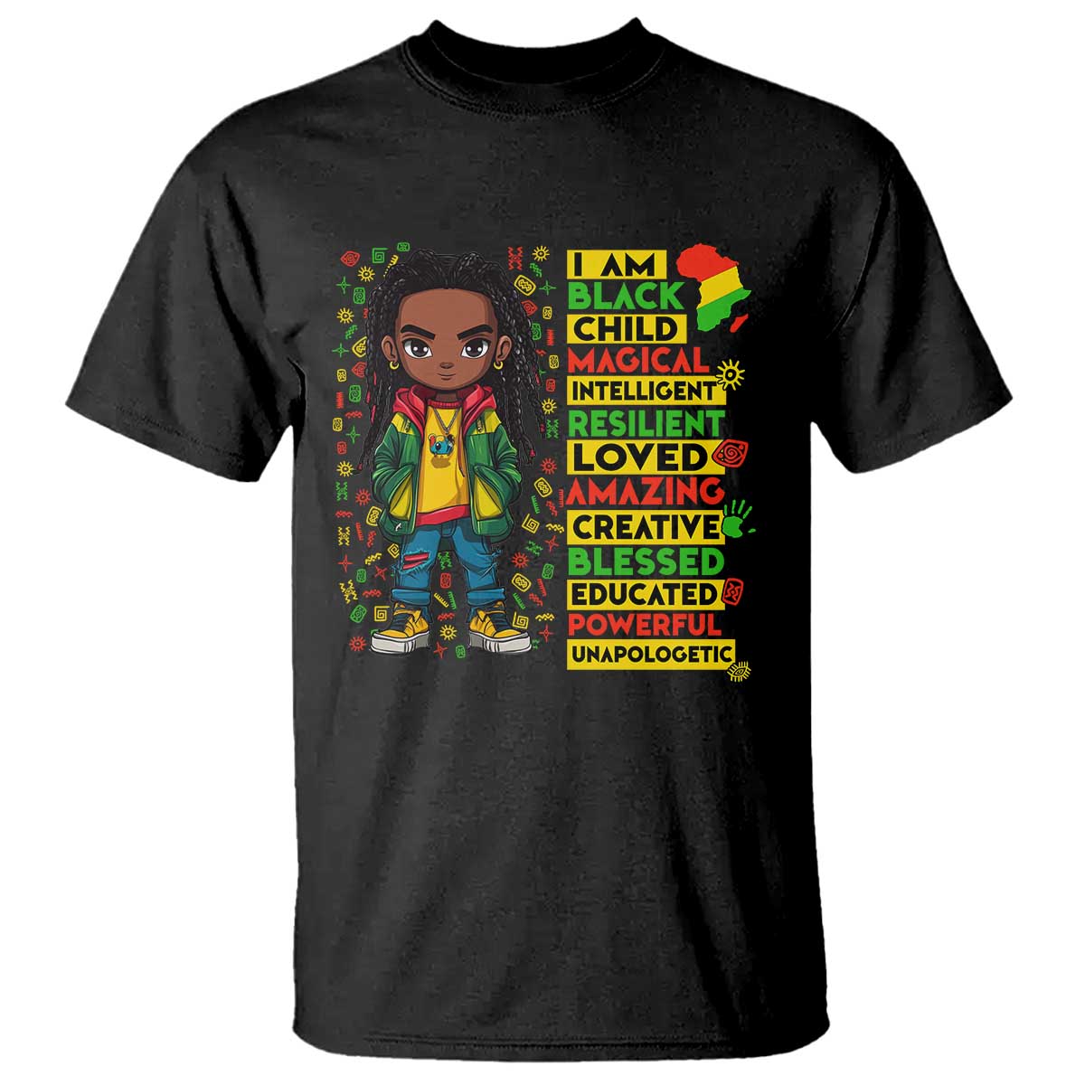 I Am Black Child T Shirt Locd Boy African American Pride Black History Month