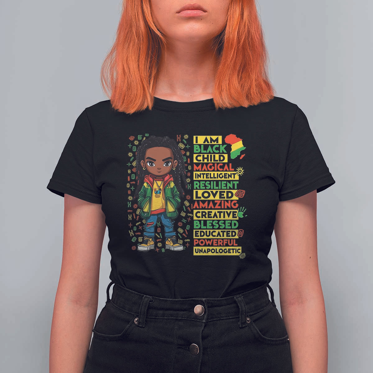 I Am Black Child T Shirt For Women Locd Boy African American Pride Black History Month