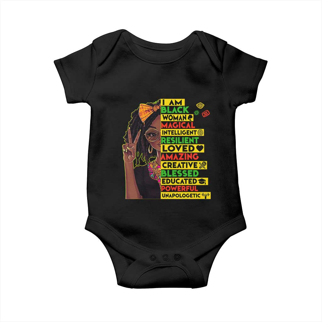 I Am Black Woman Baby Onesie Locd African American Pride Black History Month