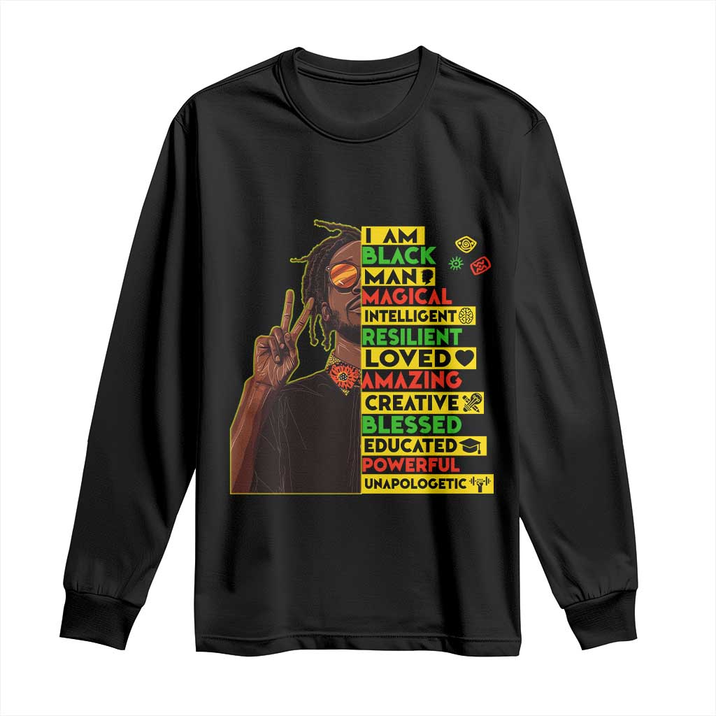 I Am Black Man Long Sleeve Shirt Cool Locd African American Pride Black History Month