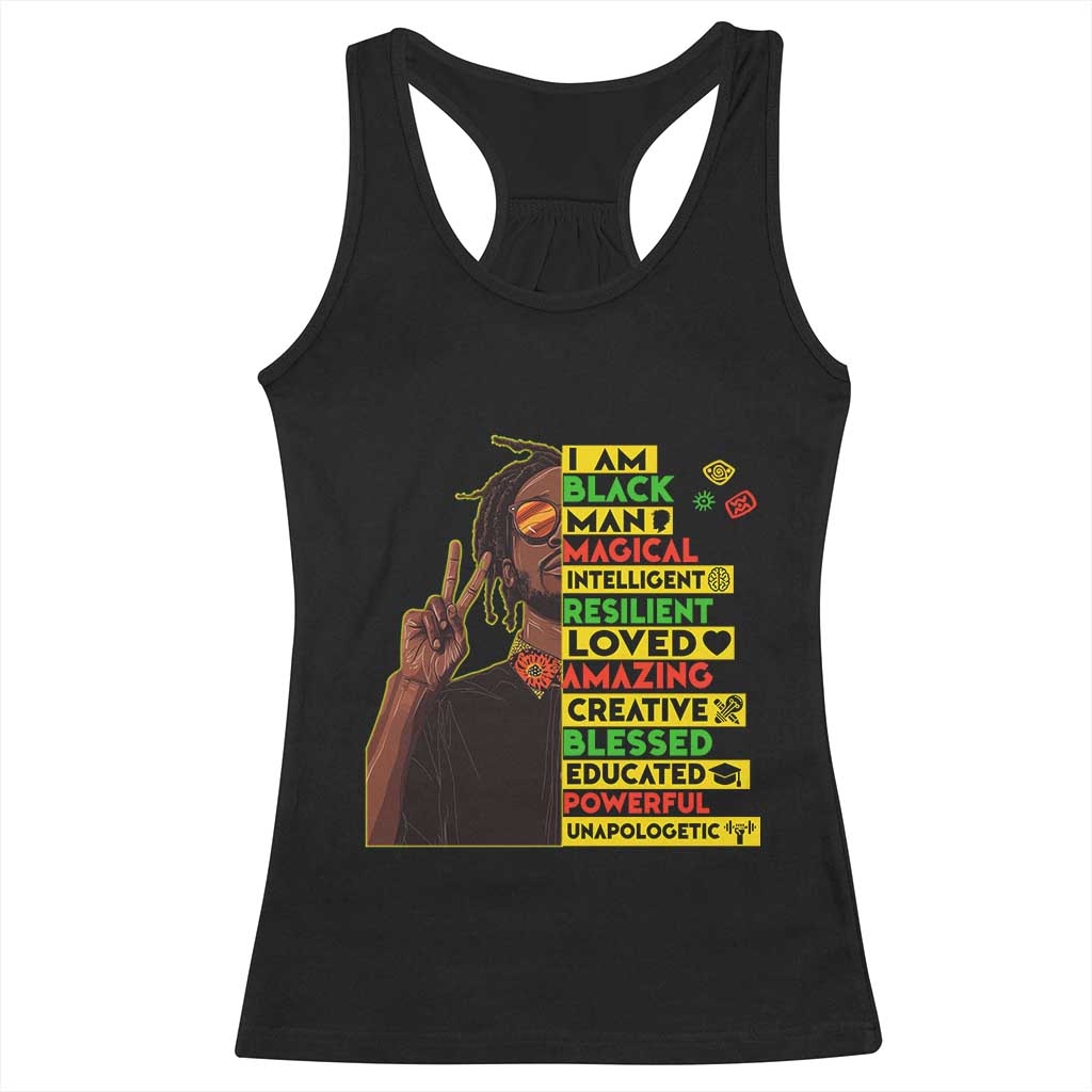 I Am Black Man Racerback Tank Top Cool Locd African American Pride Black History Month